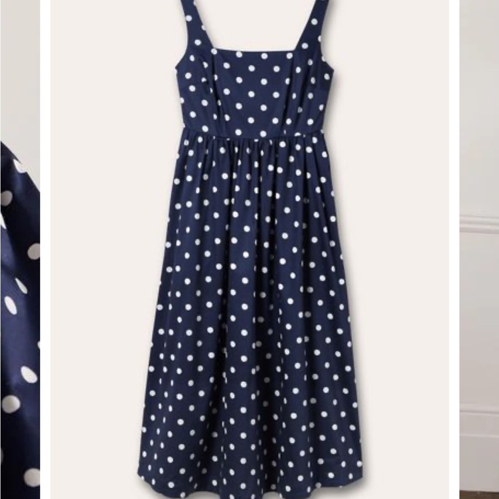Boden Blue Square Neck Midi Dress NWOT size 4
